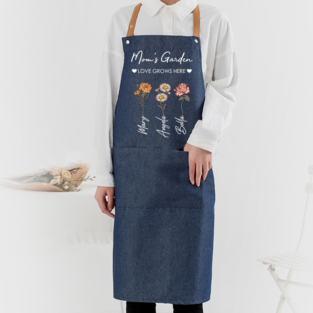 Mom's Garden is Her Children Customized Apron Waterproof