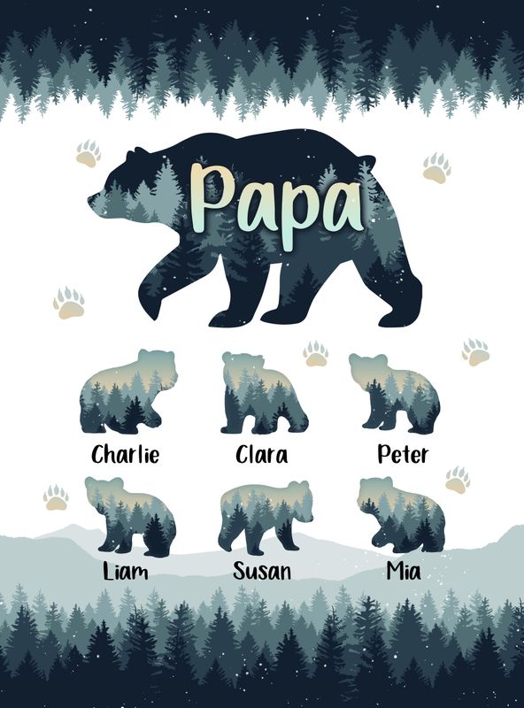 💖For Dad Blanket👨Papa Bear - Personalized Blanket - Best Gift For Father