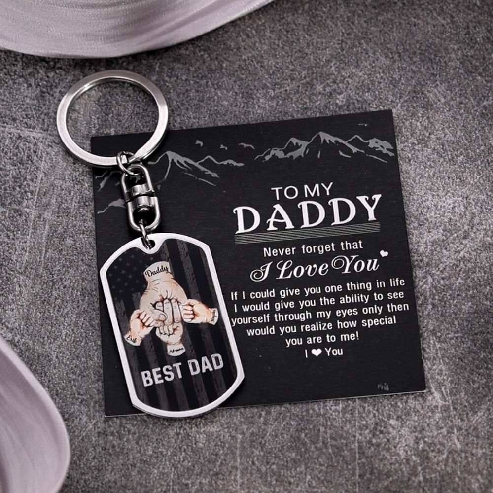 Personalized Fist Bump Keychain Father/Grandpa