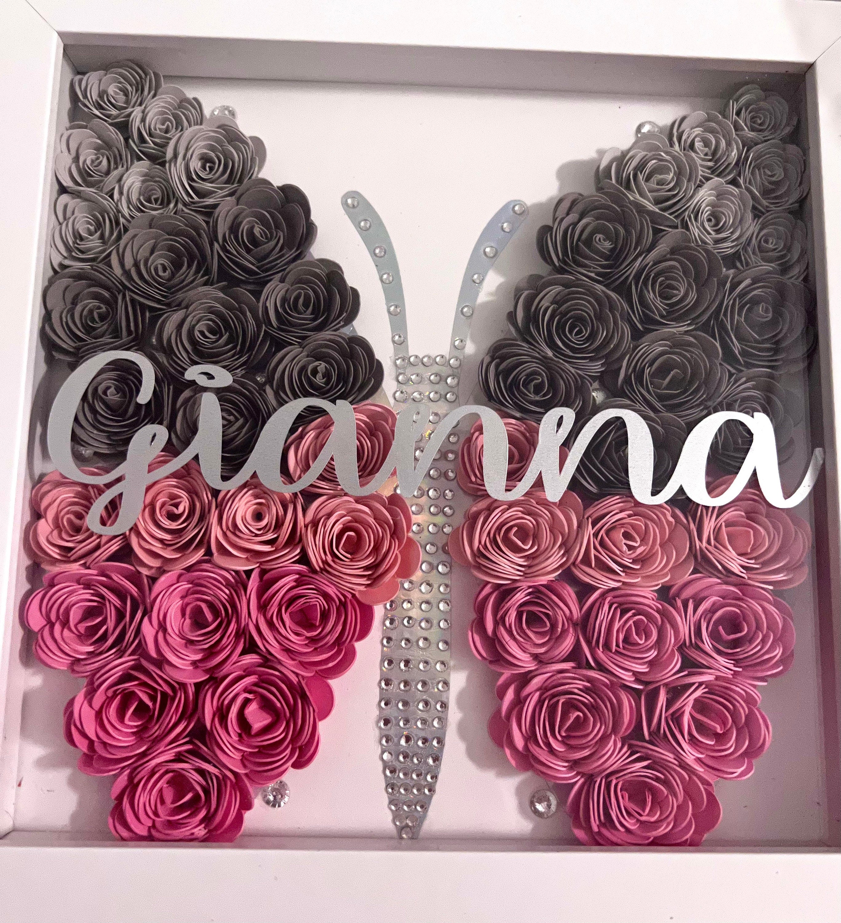 Valentine's Day |Butterfly Flower Box | Shadow Box | Butterfly Rose Box | Paper Flower Shadow Box