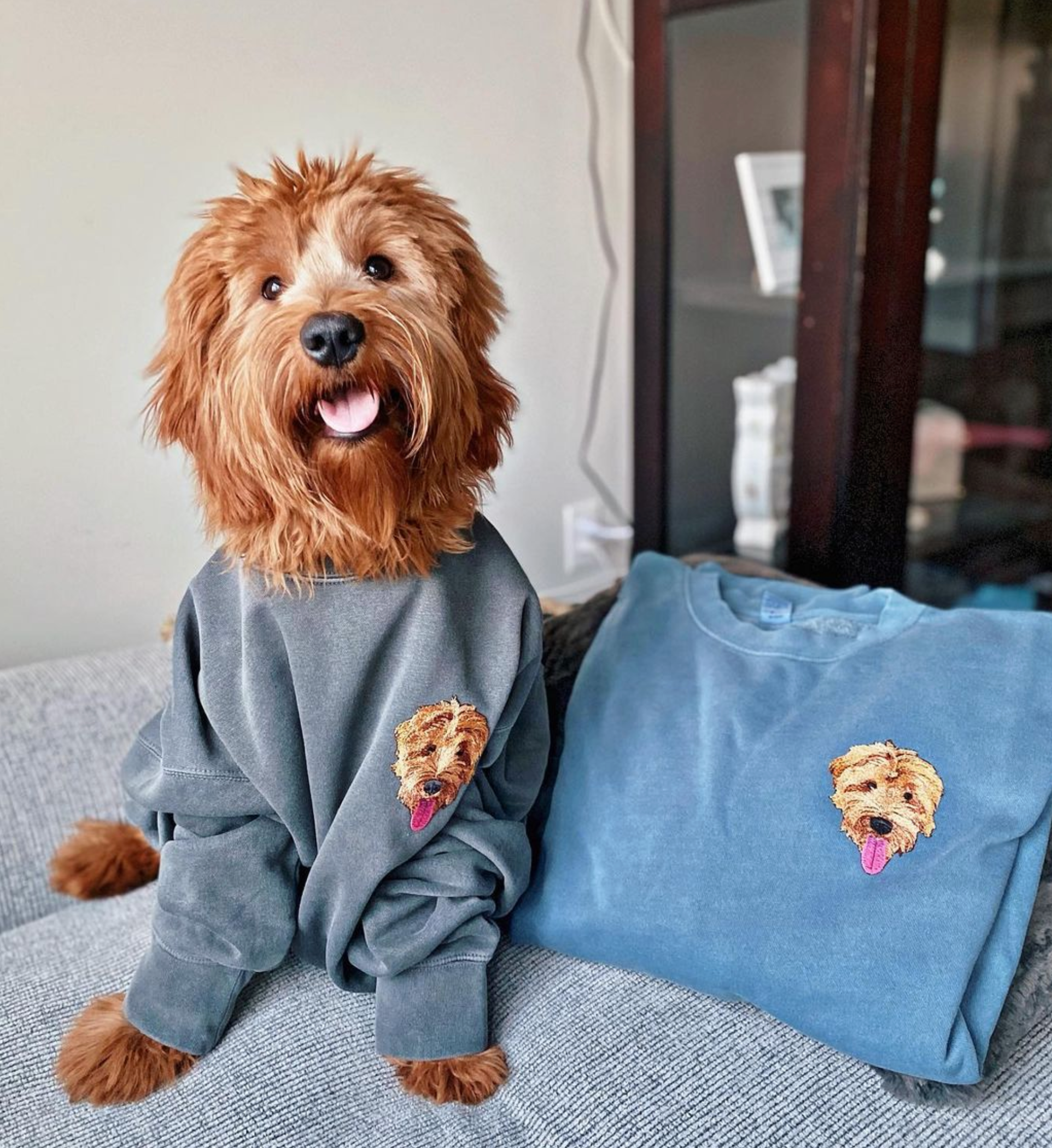 The Custom Embroidered Pet Portrait Patch Sweatshirt