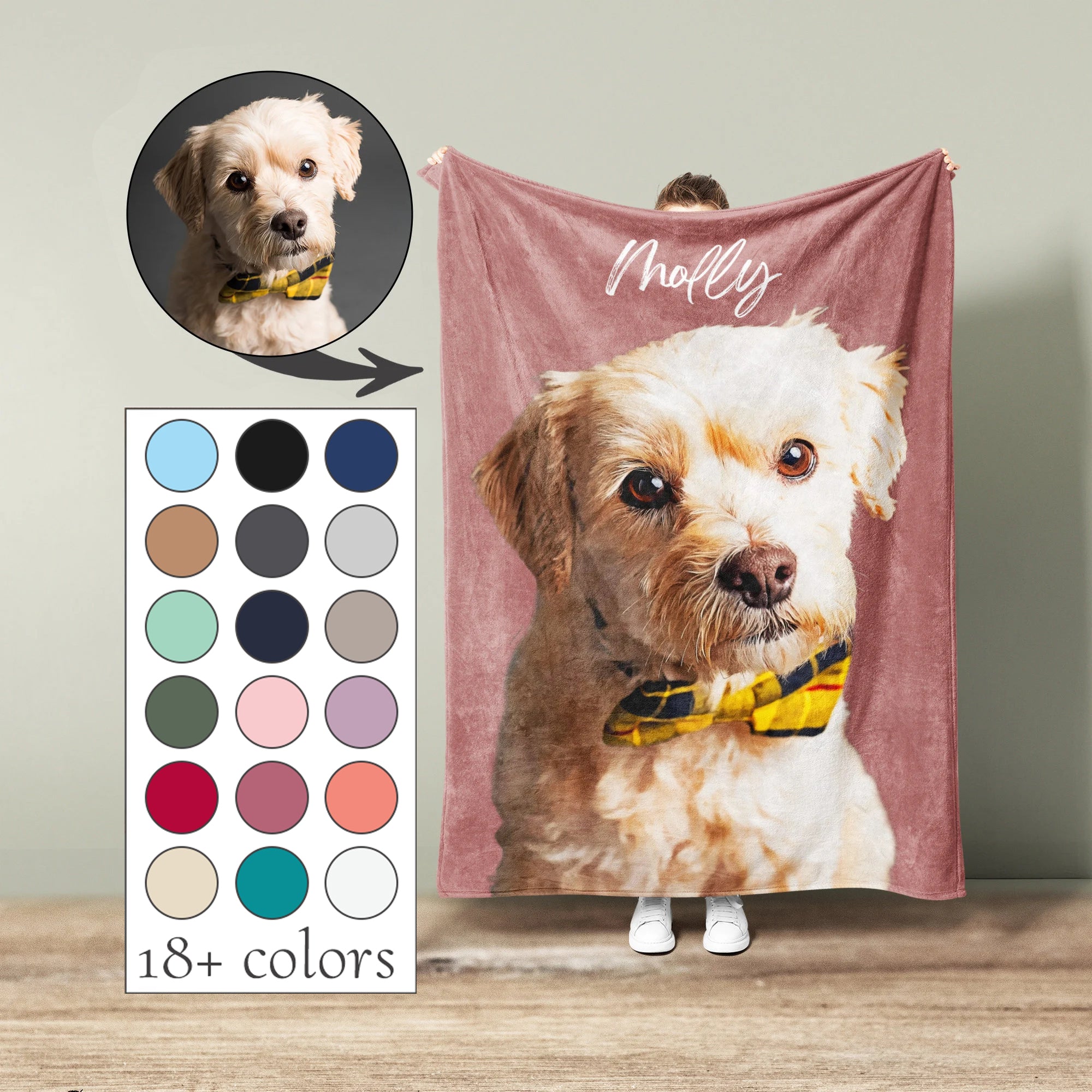 Custom Pet Blanket, Pet Photo Blanket, Personalized Pet Photo Blanket