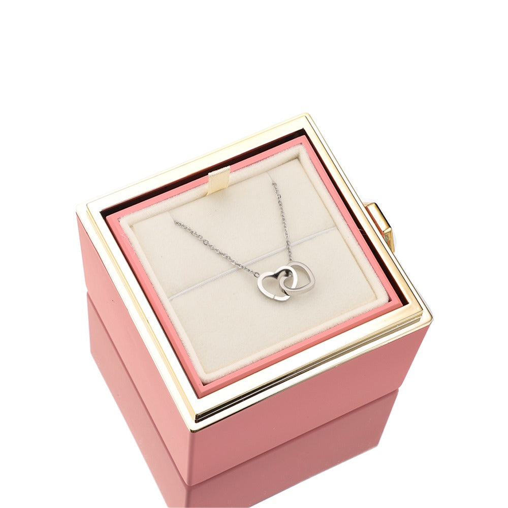 Eternal Rose Box - W/ Engraved Necklace & Real Rose - Valentine's Day