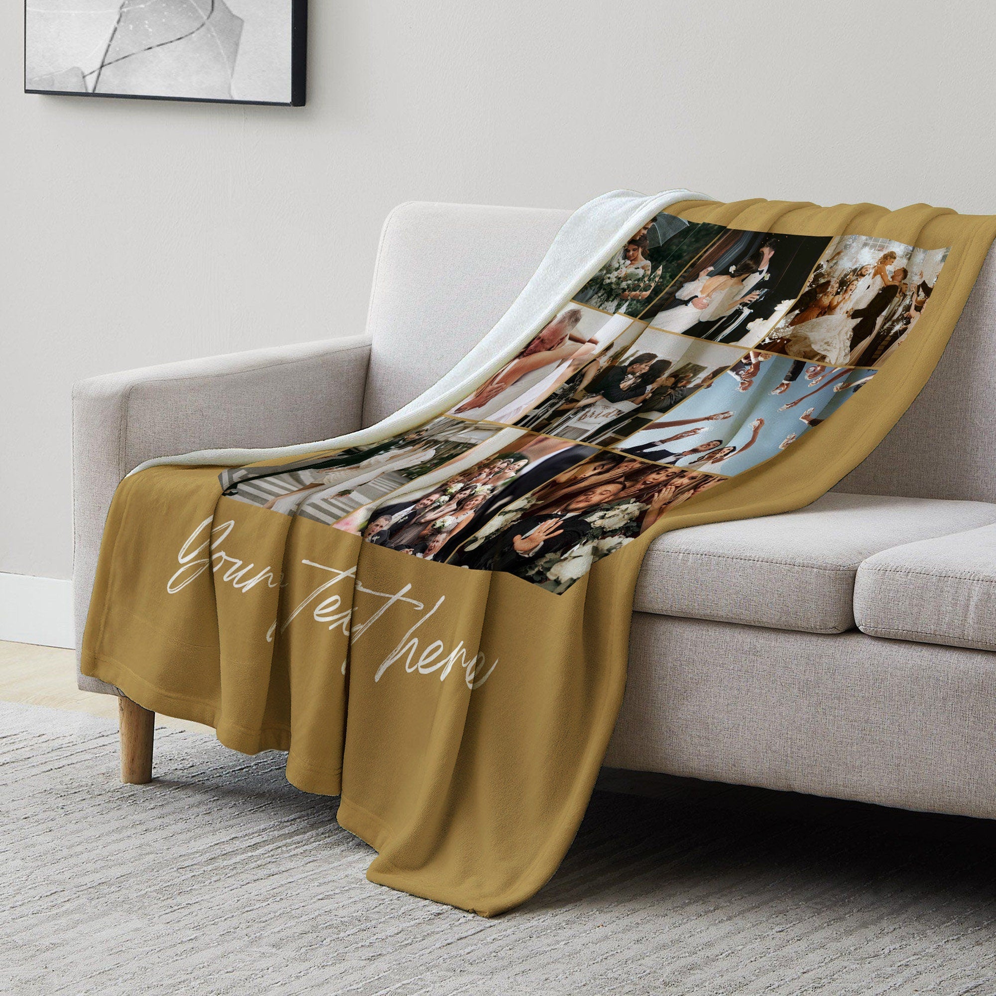 Custom Photo Blanket Collage Blanket With Text Family Memorial Blanket