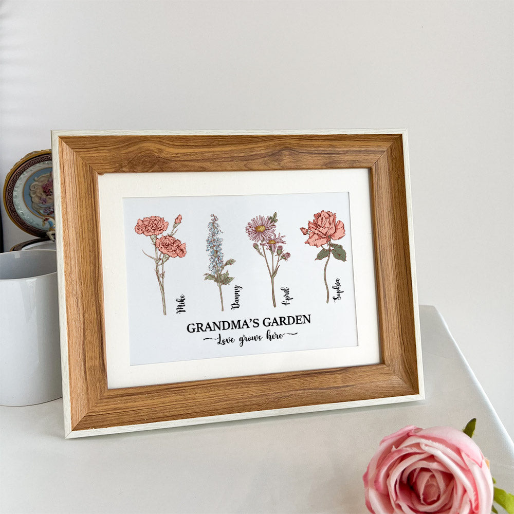 Mom's Garden is Her Children Customized Art Print Frame