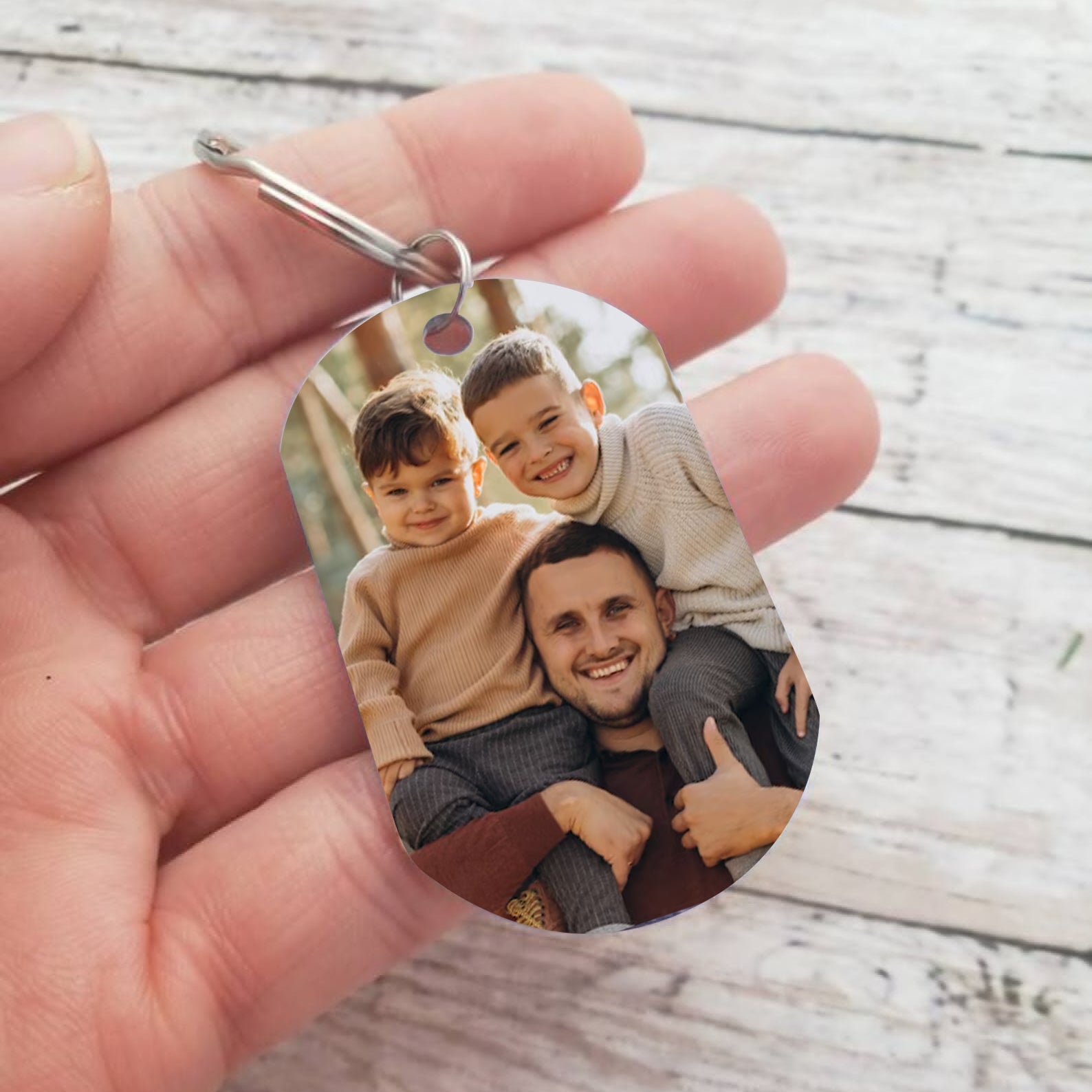 Dad Fist Bump Personalized Keychain Father's Day Gifts