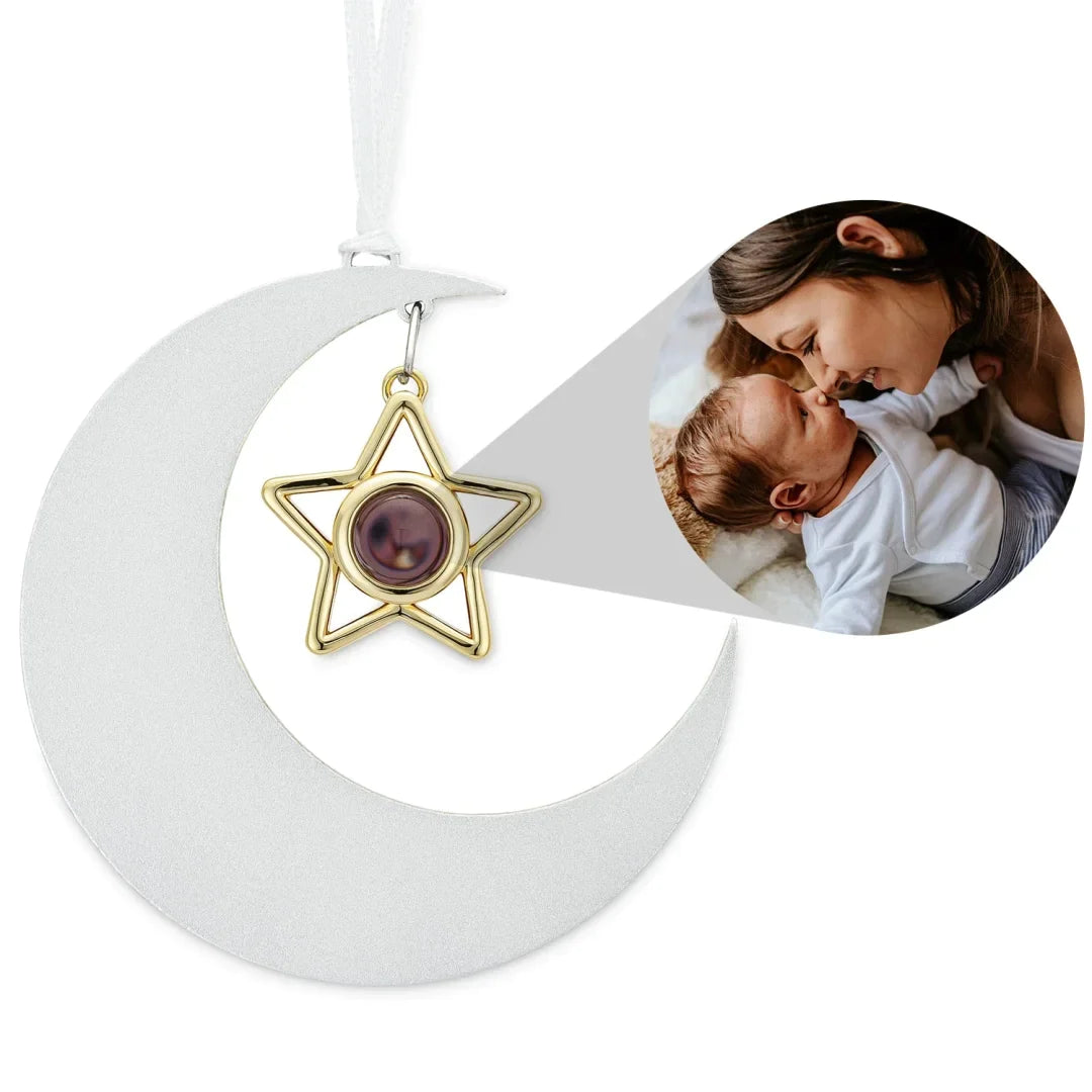 Personalized Circle and Hearts Photo Ornament