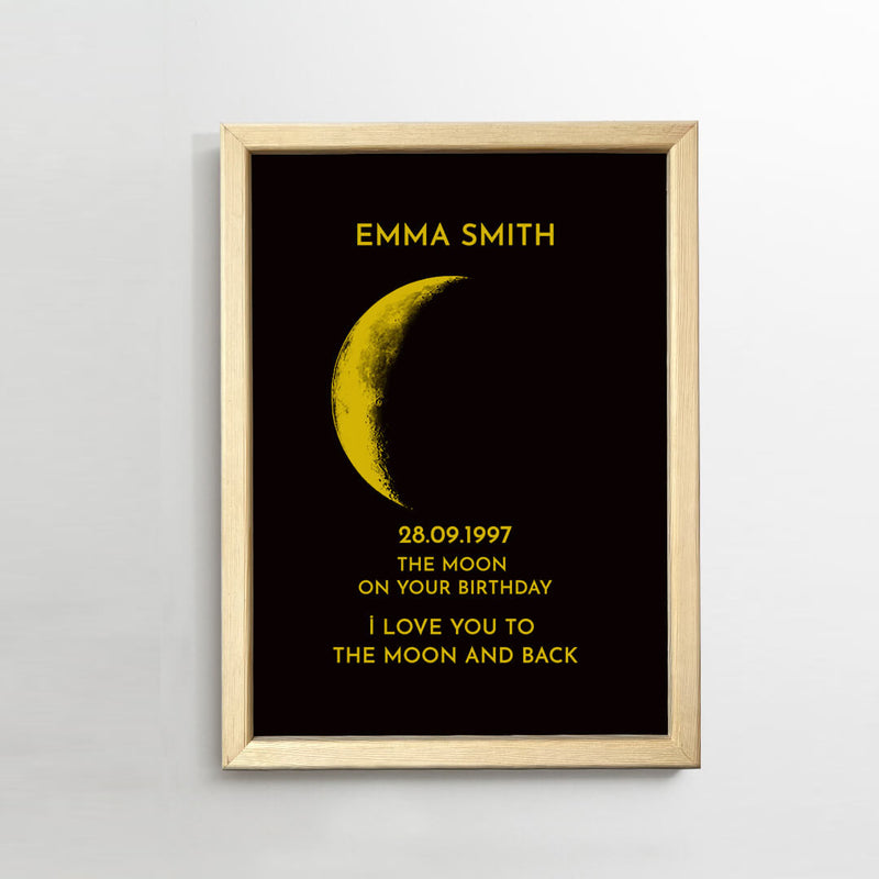 Custom Couple Art Frame/ REAL MOON PHASE - For Memory Gift (Customized free)