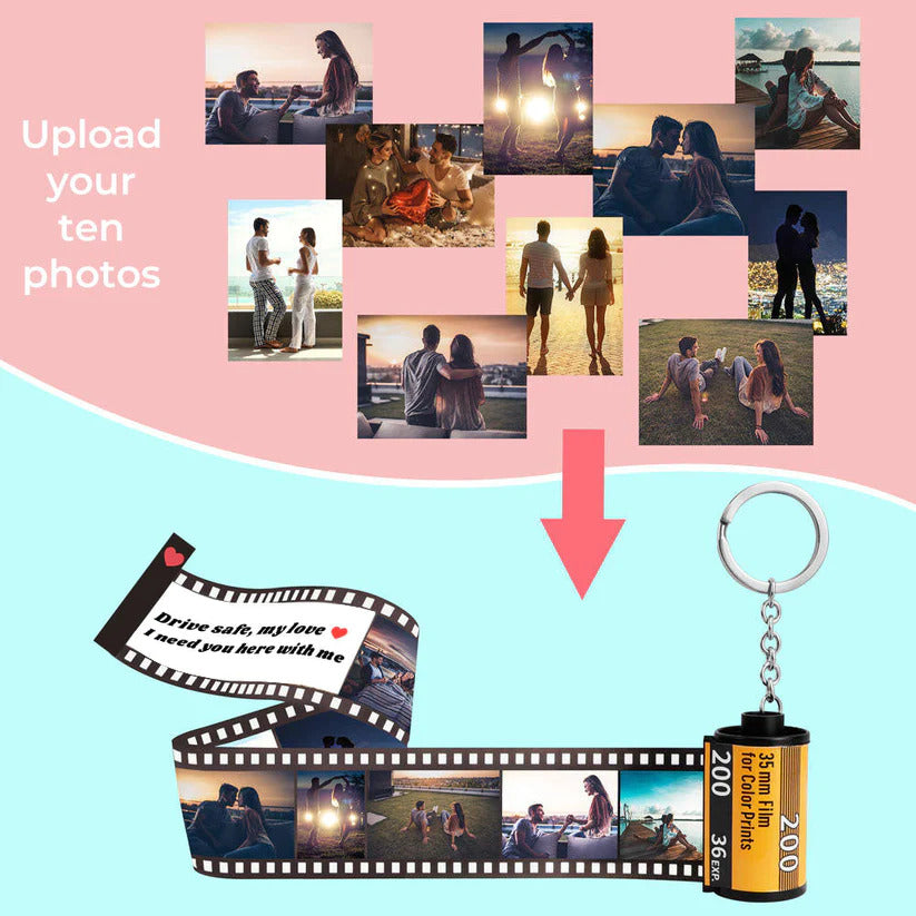 💖Personalized Film Album Keychain Customized Photos of Precious Memories for Anniversary Gift