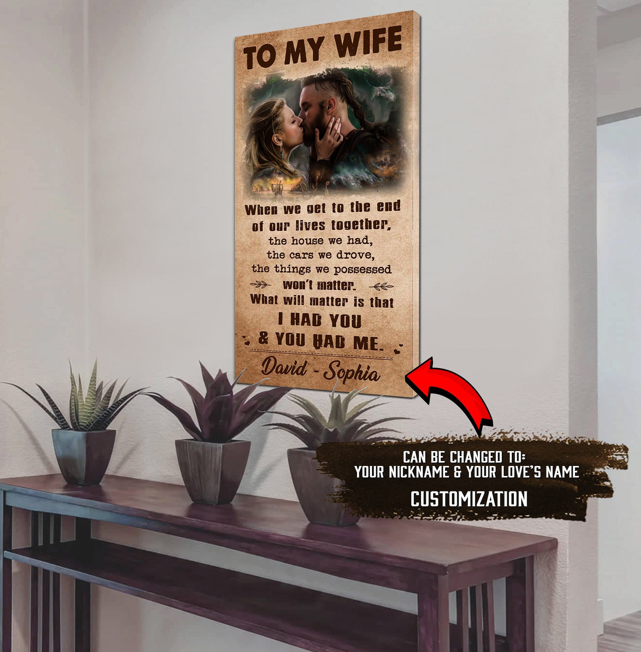 TO MY WIFE-I HAD YOU AND YOU HAD ME-Carl & Ellie-UP - CANVAS POSTER