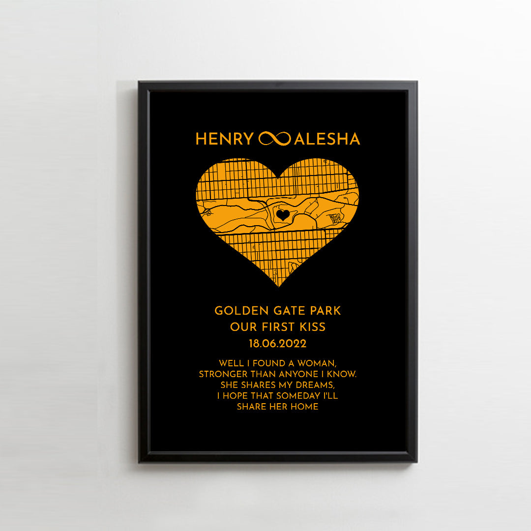 CUSTOM ART / HEART MAP DESIGN- For Memory Gift