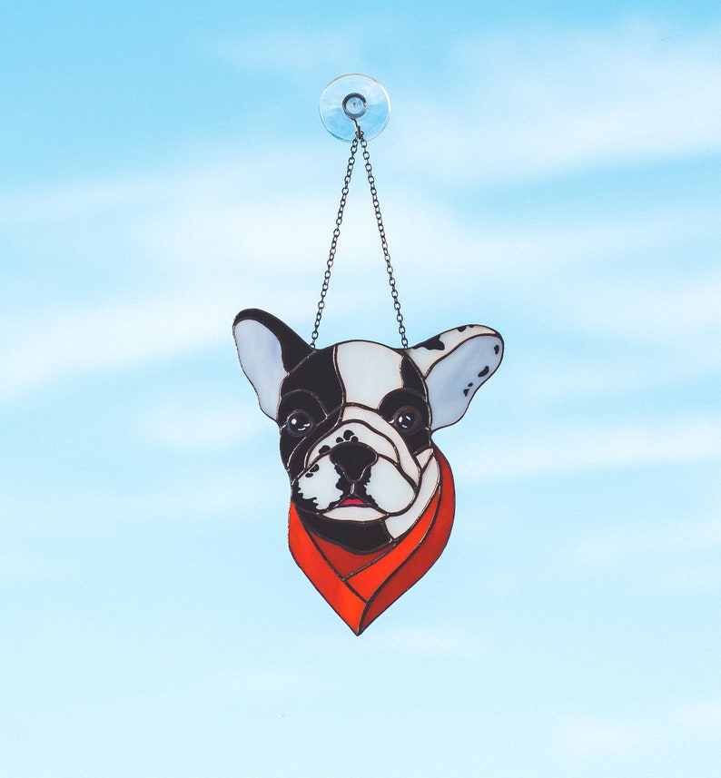 Dog suncatcher Stained glass window hanging Dog lover gift