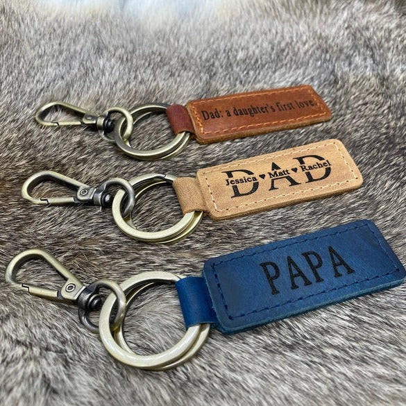 Personalized Fathers Dad Keychain