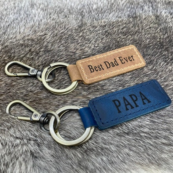 Personalized Fathers Dad Keychain