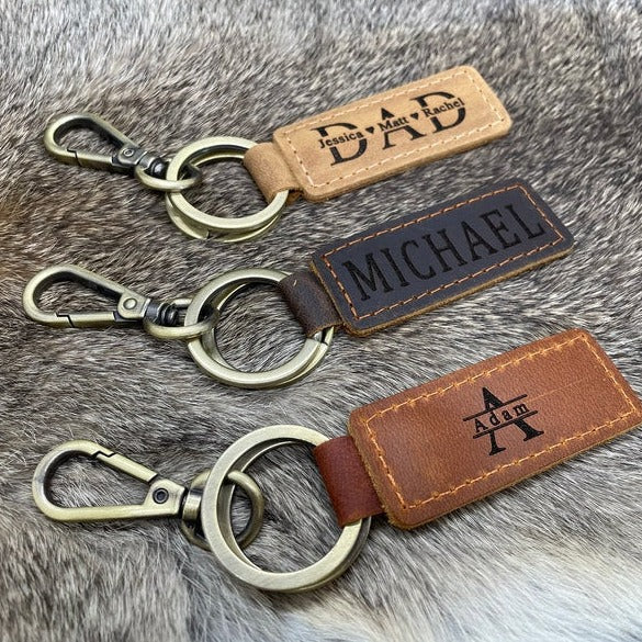 Personalized Fathers Dad Keychain