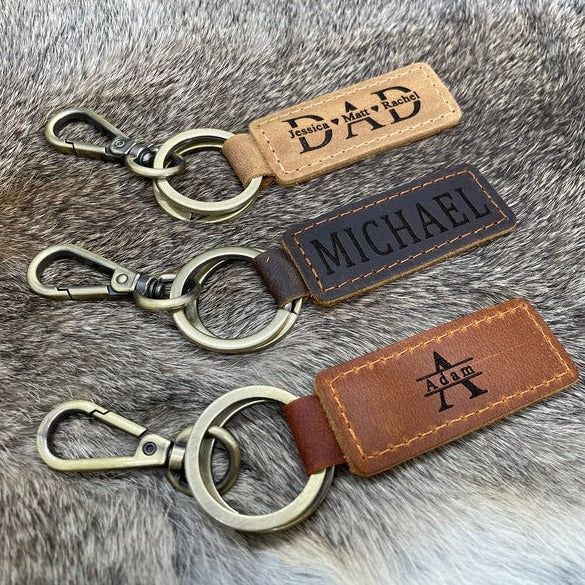 Personalized Fathers Dad Keychain