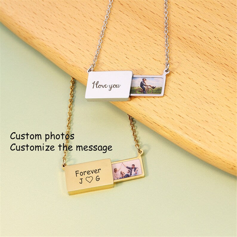 Personalized Photo Envelope Necklace