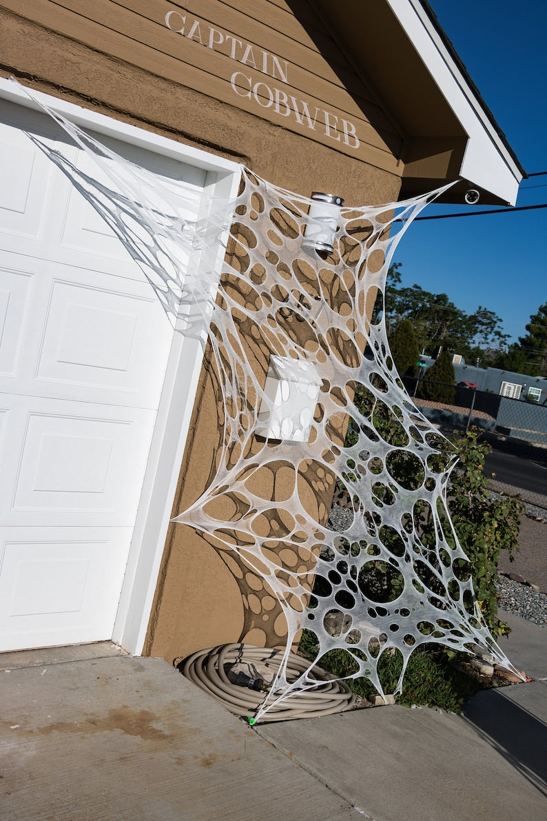 10' Reusable Spider Web - Flexible Cloth Cobweb -Indoor or Outdoor Halloween Decor