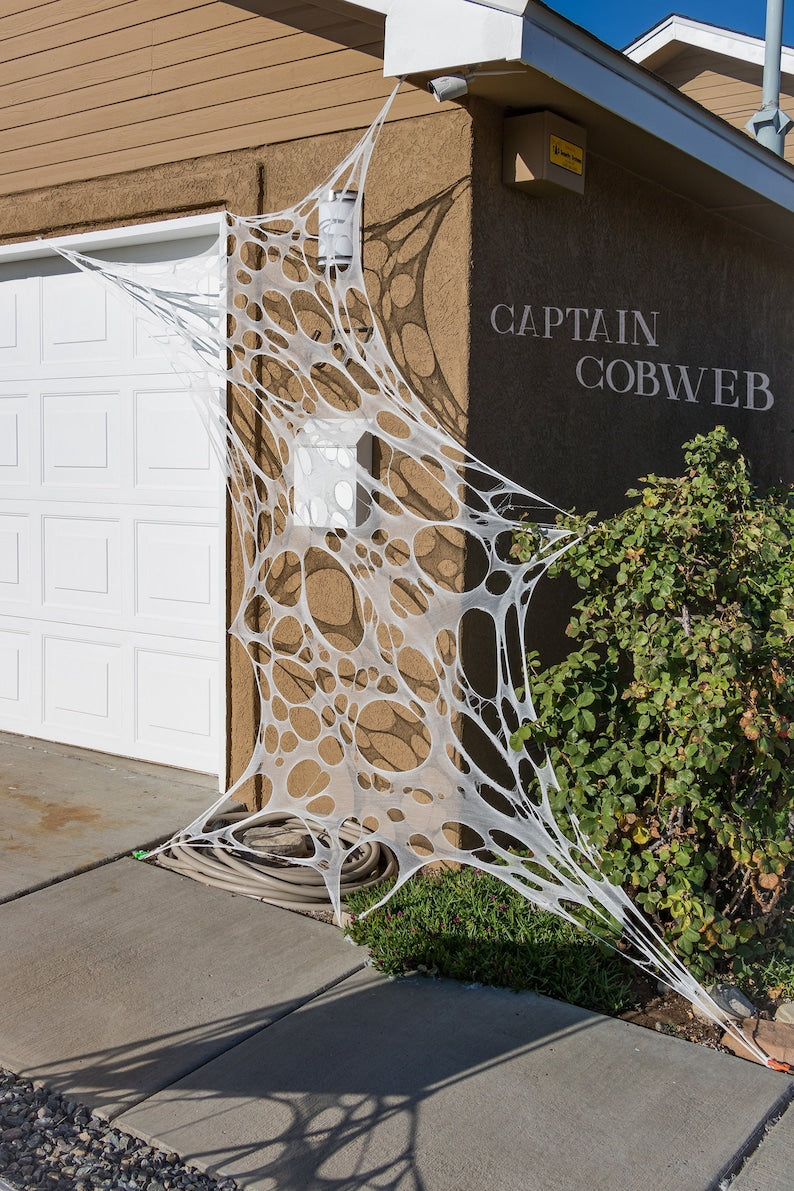 10' Reusable Spider Web - Flexible Cloth Cobweb -Indoor or Outdoor Halloween Decor