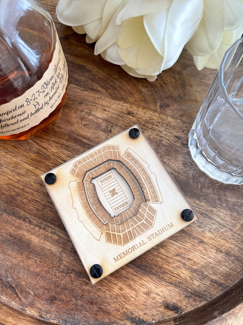 Memorial Stadium Layered Coaster, 3D Wood Coaster, Sports Gift, Football Gift, Home Bar, Custom Gift, Personalized Sports Gift