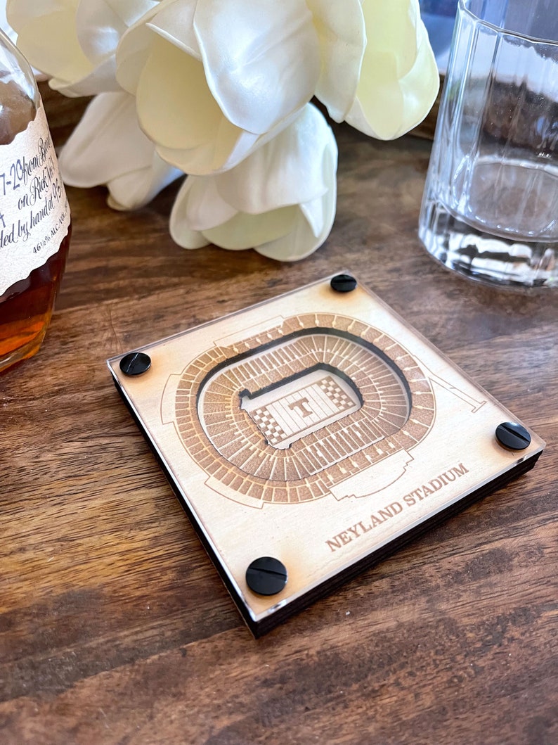 Neyland Stadium Layered Coaster, 3D Wood Coaster, Sports Gift, Football Gift, Home Bar, Custom Gift, Personalized Sports Gift