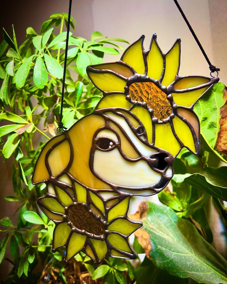 Custom Pet Portrait Stained Glass Suncatcher