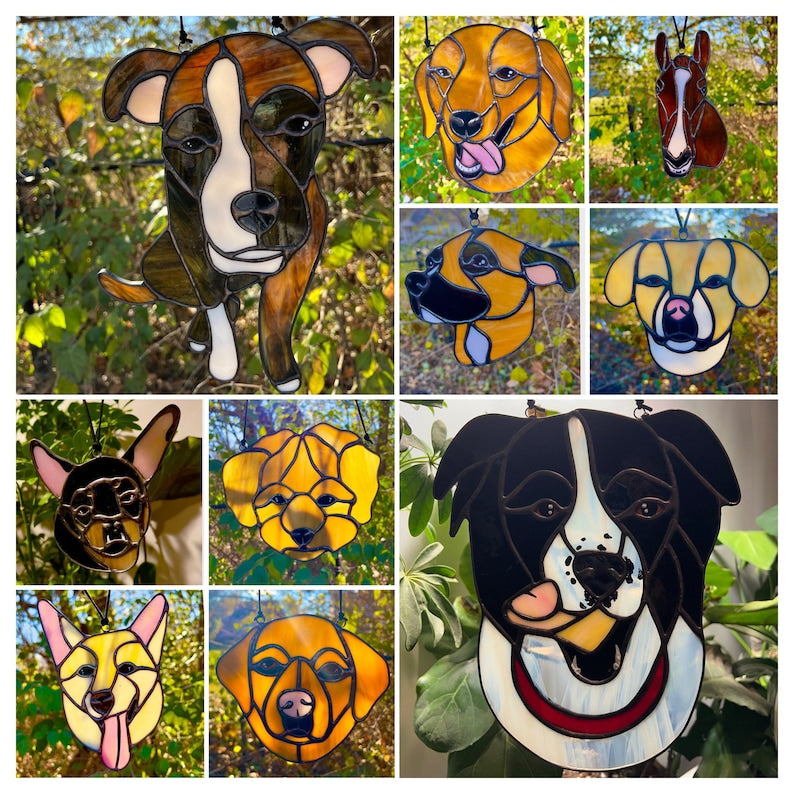 Custom Pet Portrait Stained Glass Suncatcher