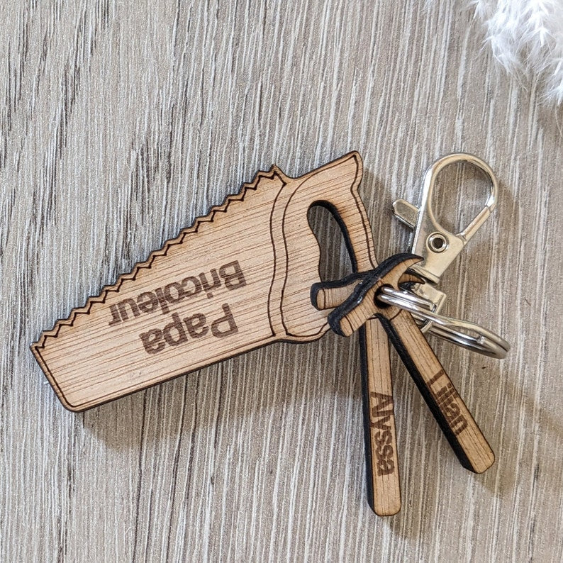 Personalized dad keychain, special handyman dad gift