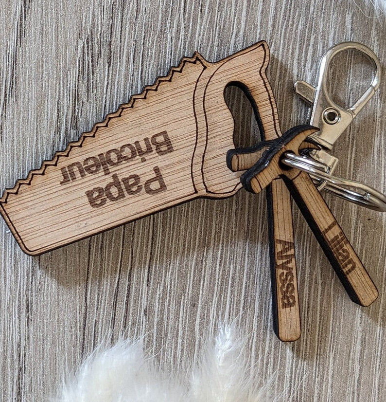 Personalized dad keychain, special handyman dad gift