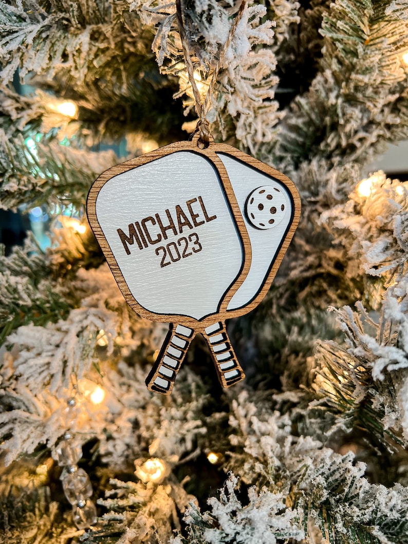 Personalized Pickleball Ornament | Paddles | Rackets | Ball Sport
