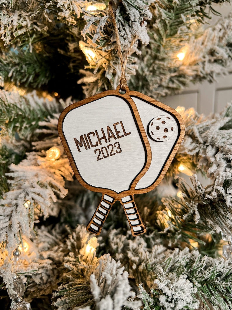 Personalized Pickleball Ornament | Paddles | Rackets | Ball Sport