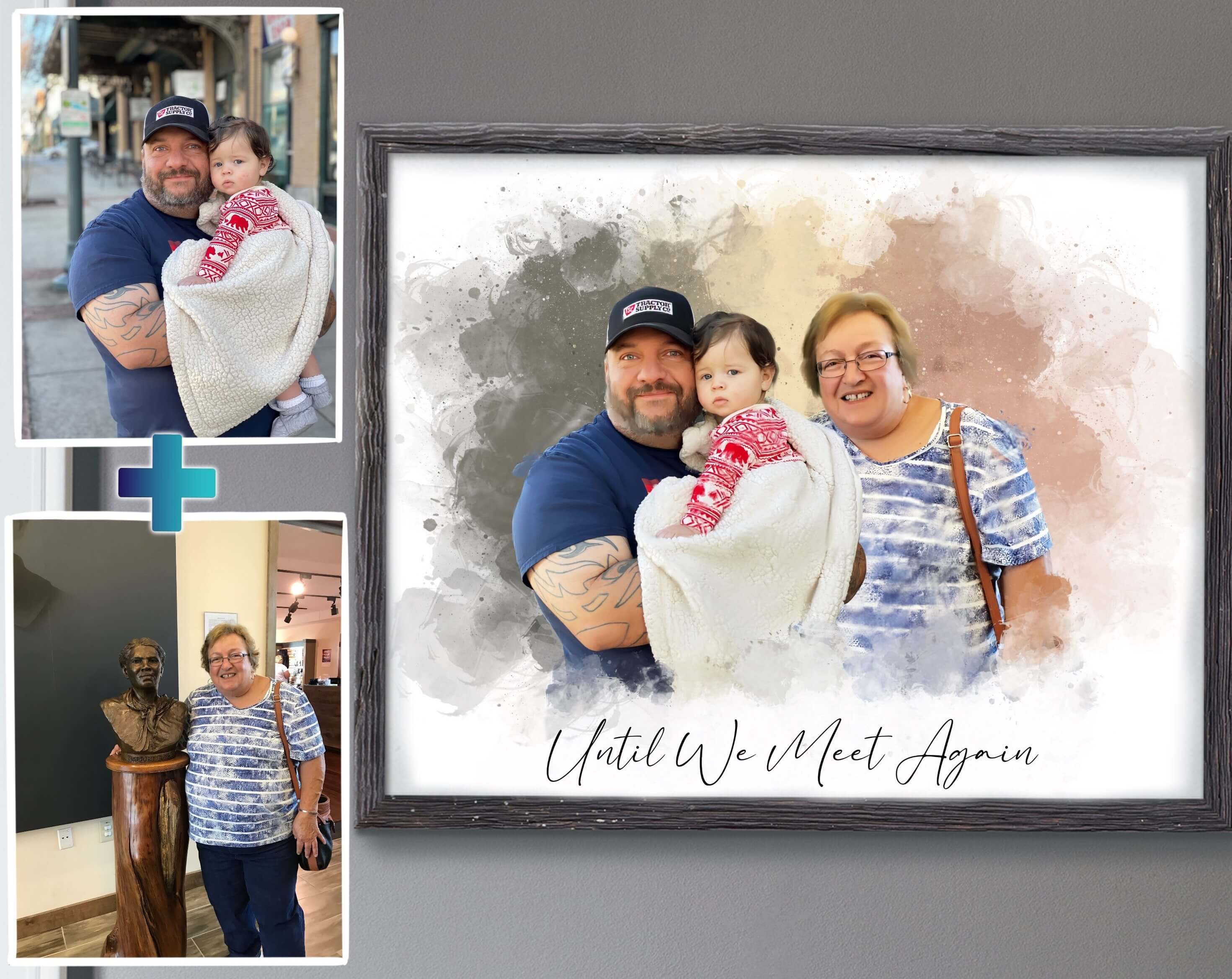 Personalized Watercolor Memorial Portrait on Canvas