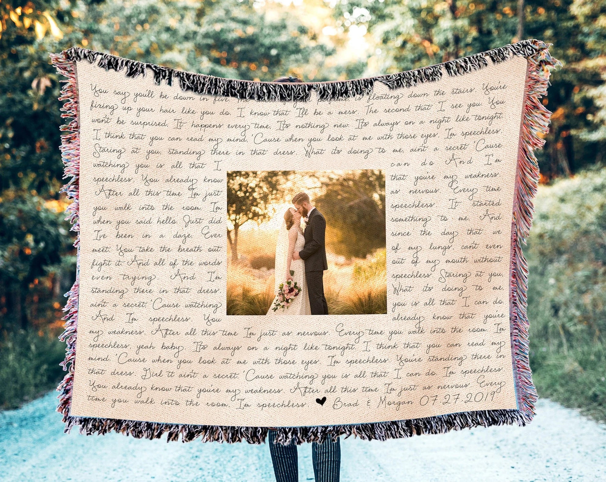 Lyrics Blanket Personalized Photo Cotton Anniversary Gift