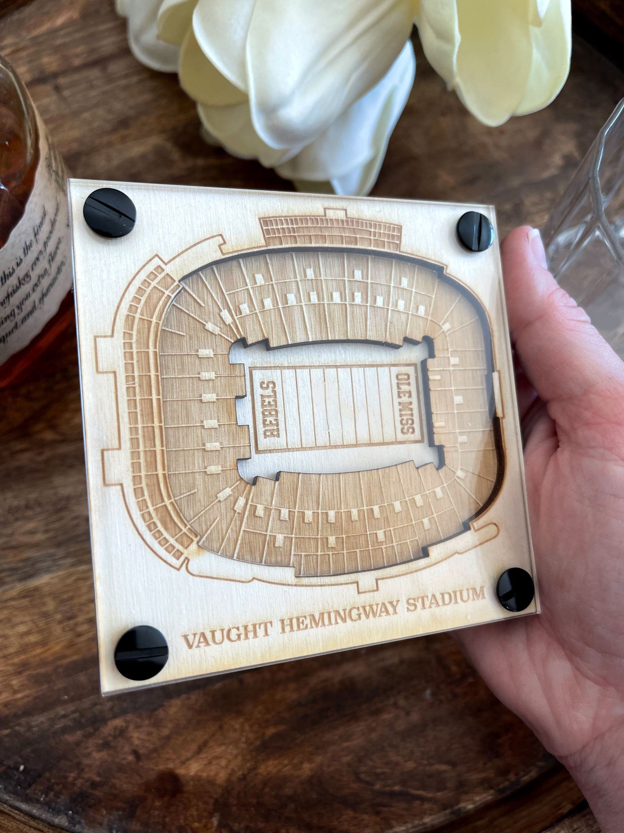 Ohio State University Layered Coaster, 3D Wood Coaster, Sports Coaster, Sports Gift, Football, Man Cave, Gift for Him, Sports Fan