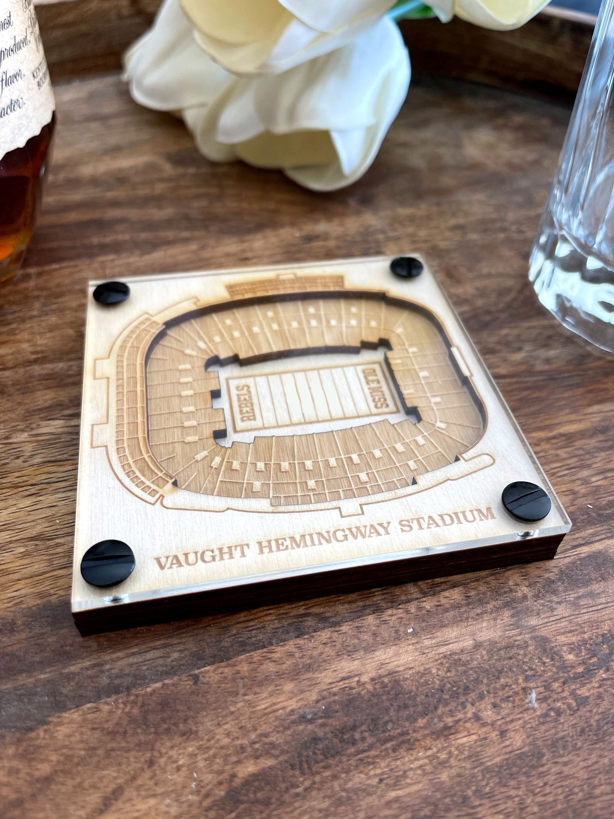 Ohio State University Layered Coaster, 3D Wood Coaster, Sports Coaster, Sports Gift, Football, Man Cave, Gift for Him, Sports Fan