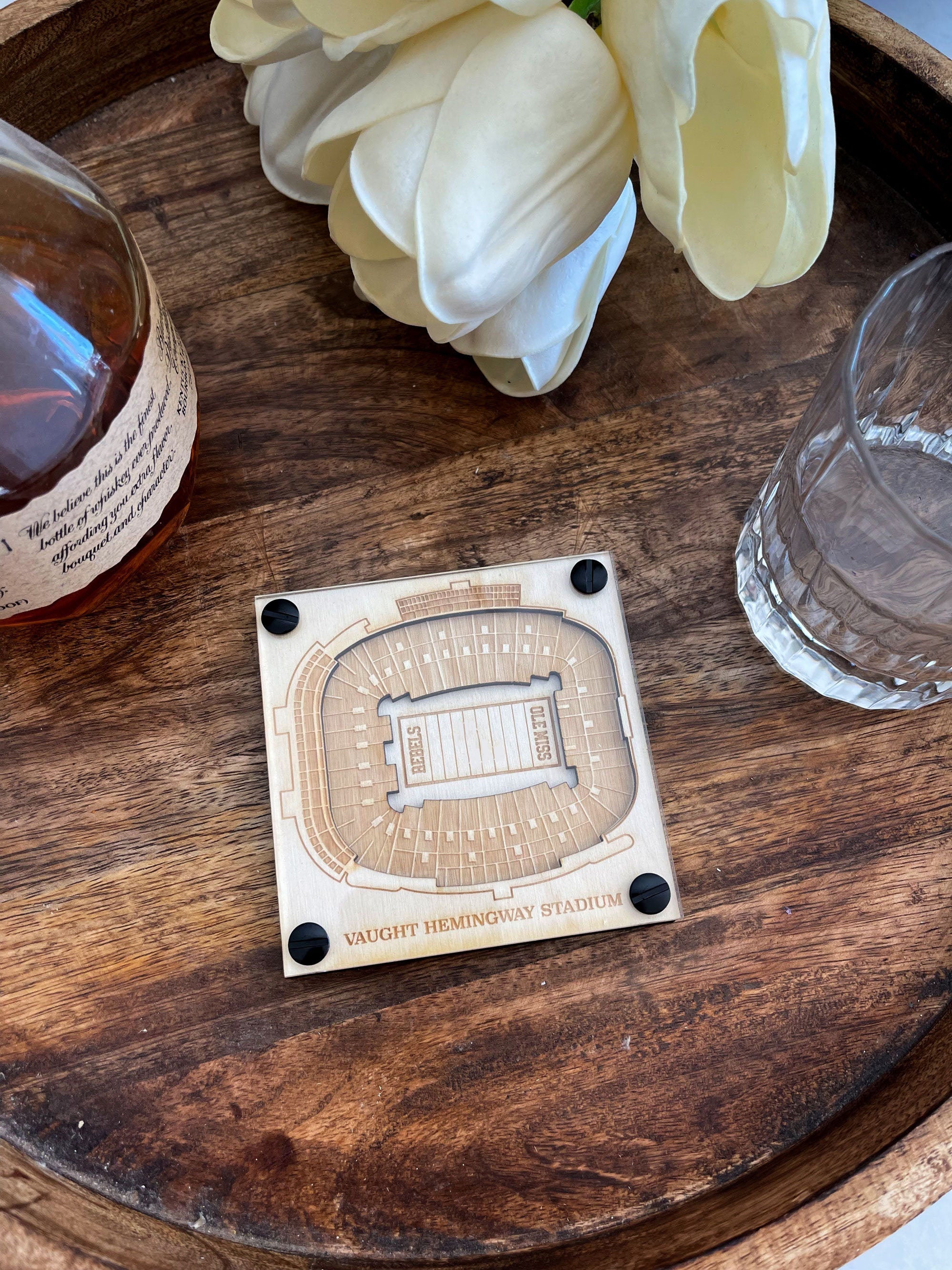 Ohio State University Layered Coaster, 3D Wood Coaster, Sports Coaster, Sports Gift, Football, Man Cave, Gift for Him, Sports Fan