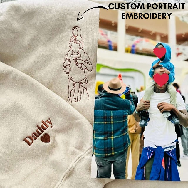 Personalized Sweatshirt with Outline Portrait Photo