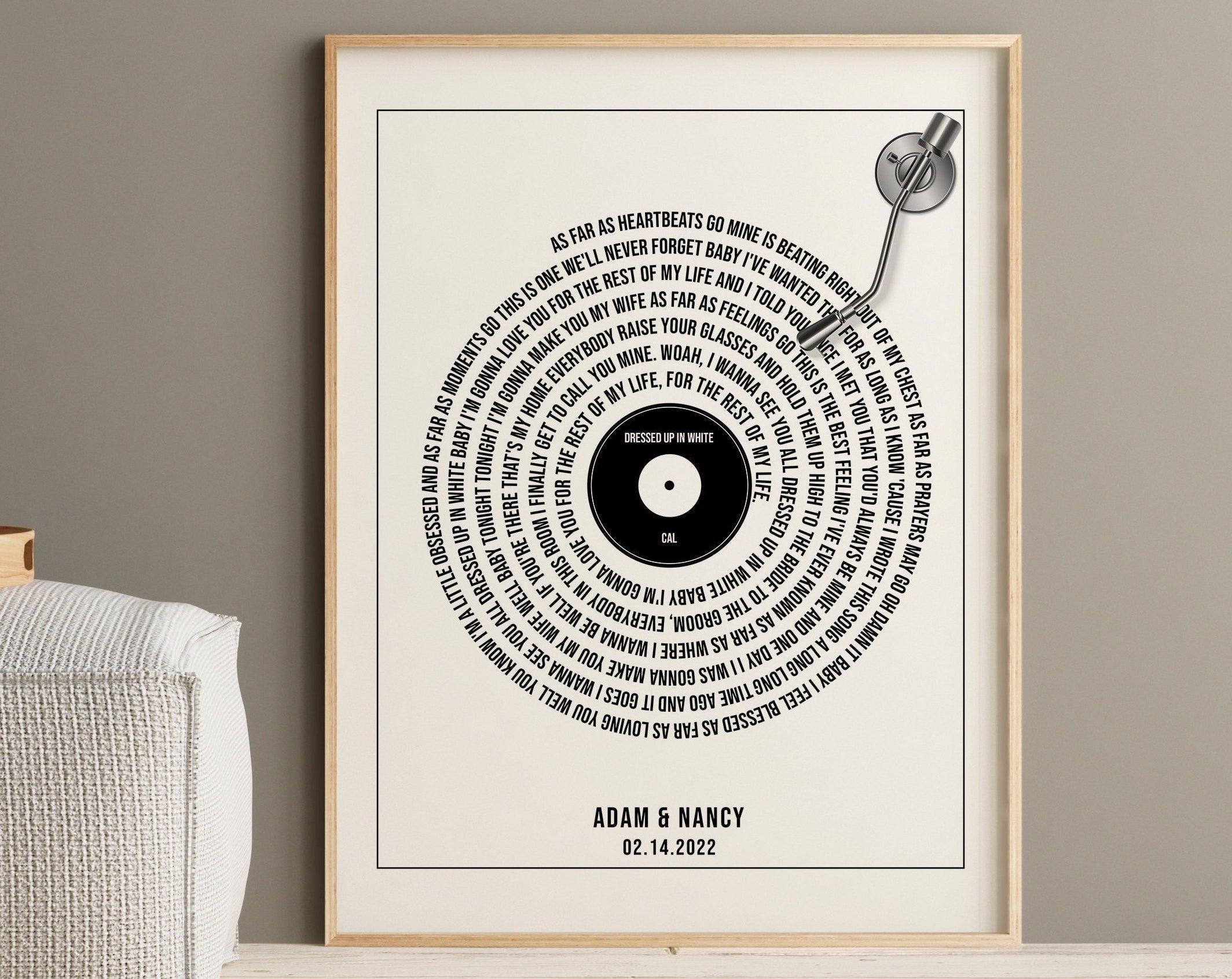 Framed Song Lyrics Personalized Gift Our Song Plaque Valentines Gift For Boyfriend Record With Song Lyrics Canvas Anniversary Gift For Her