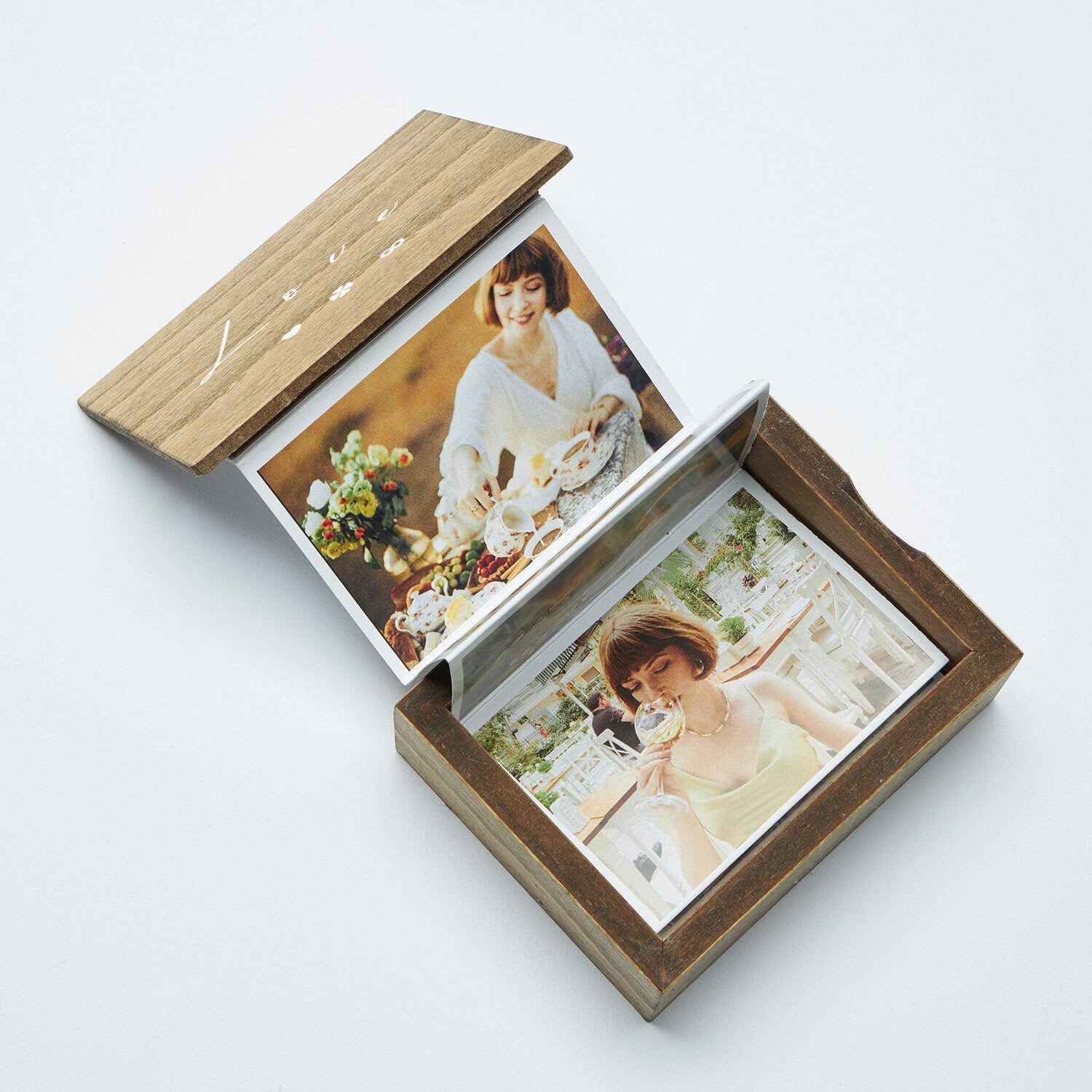 Pull Out Photo Box | Unique Photo Album | Image Box | Photo Album Alternative | Memory Trinket Wooden Box