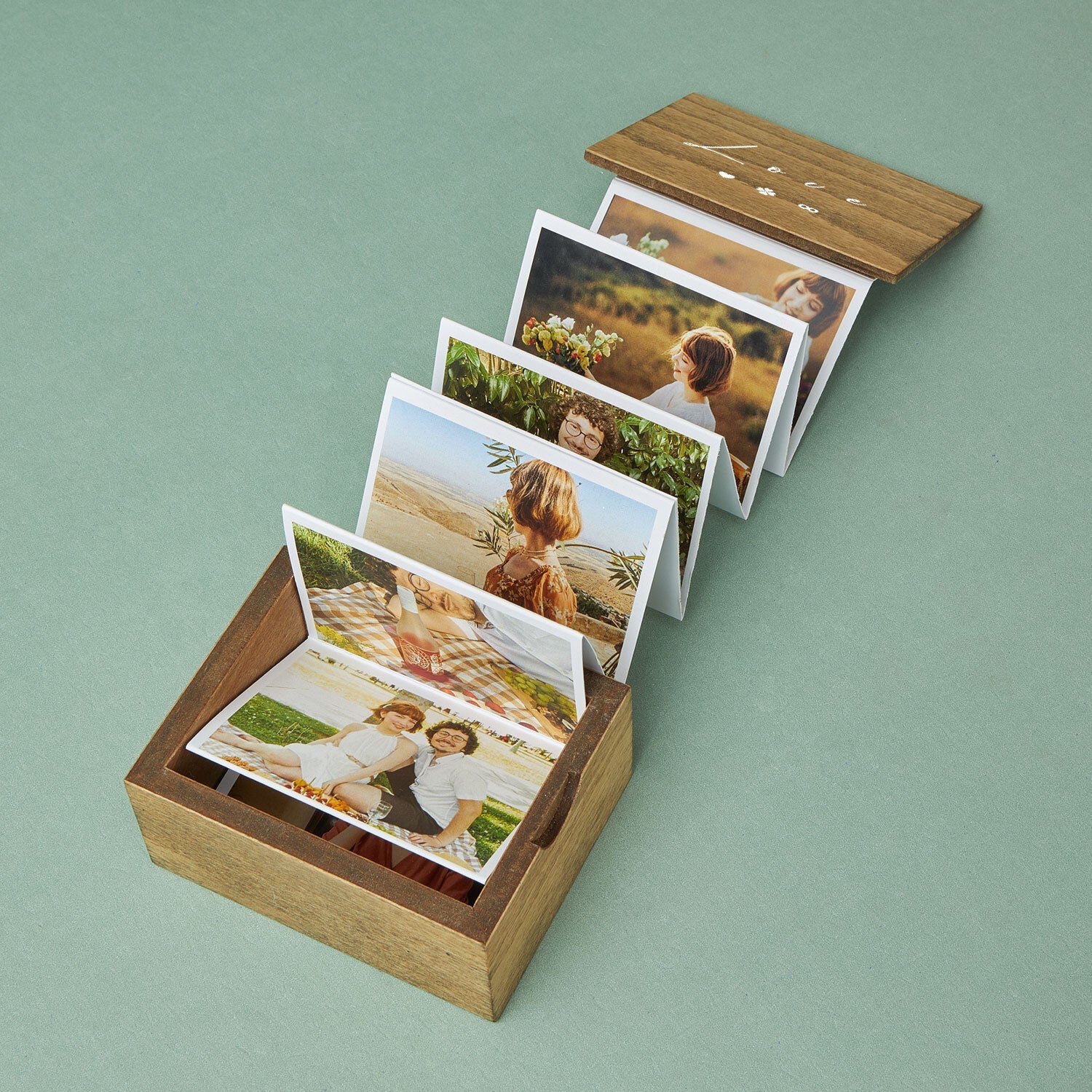 Pull Out Photo Box | Unique Photo Album | Image Box | Photo Album Alternative | Memory Trinket Wooden Box