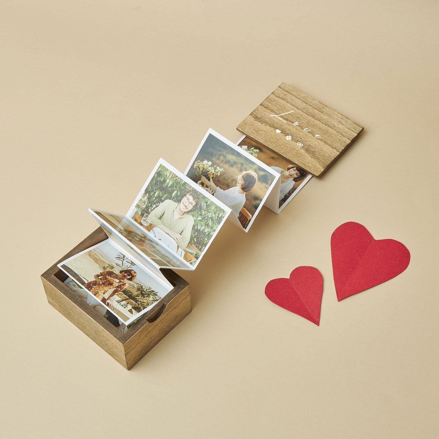 Pull Out Photo Box | Unique Photo Album | Image Box | Photo Album Alternative | Memory Trinket Wooden Box