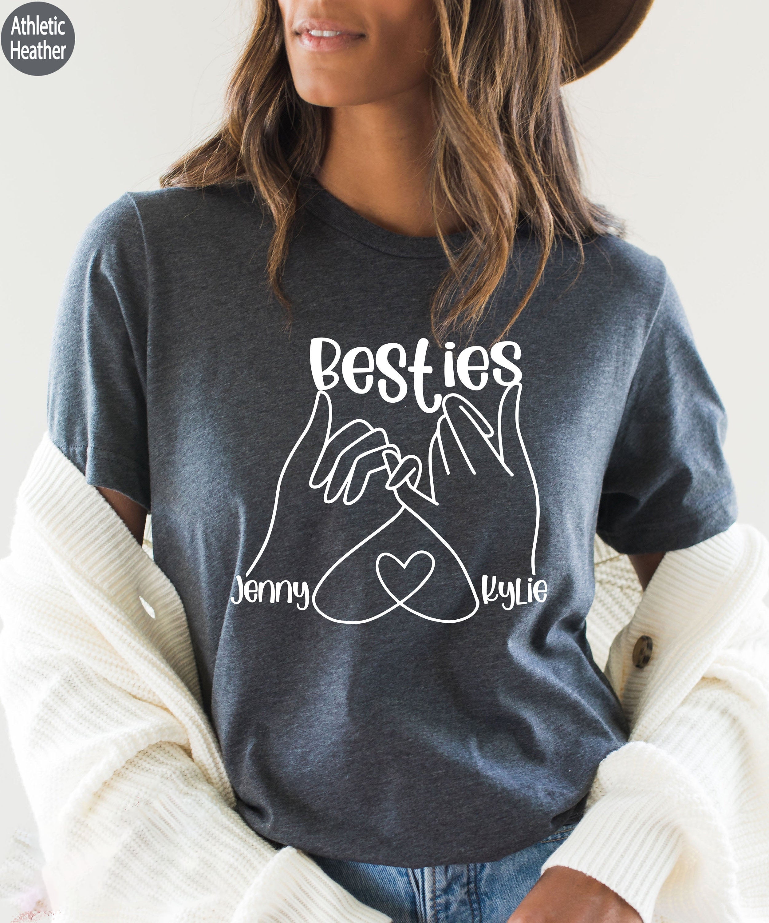 Custom Besties Sweatshirt, Custom Best Friend Gift, Girl's Personalized Besties Shirt, BFF Gifts For Women, Best Friend Birthday Gift