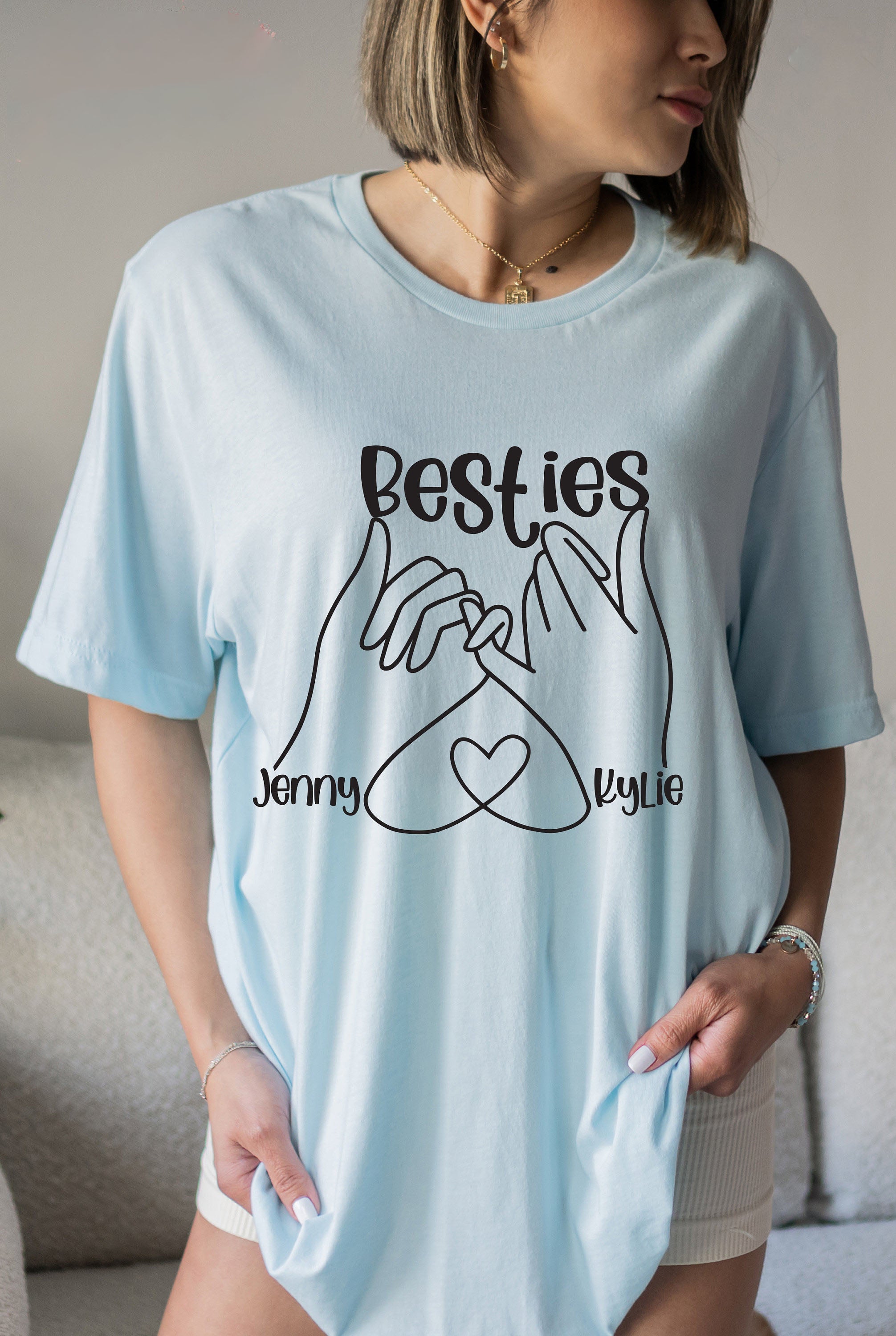 Custom Besties Sweatshirt, Custom Best Friend Gift, Girl's Personalized Besties Shirt, BFF Gifts For Women, Best Friend Birthday Gift