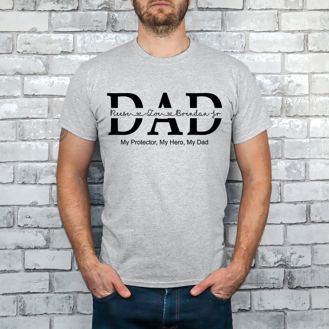 Personalized Dad With Kids Names Shirt