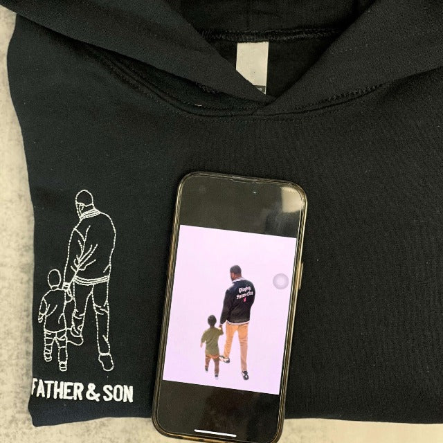 Personalized Sweatshirt with Outline Portrait Photo