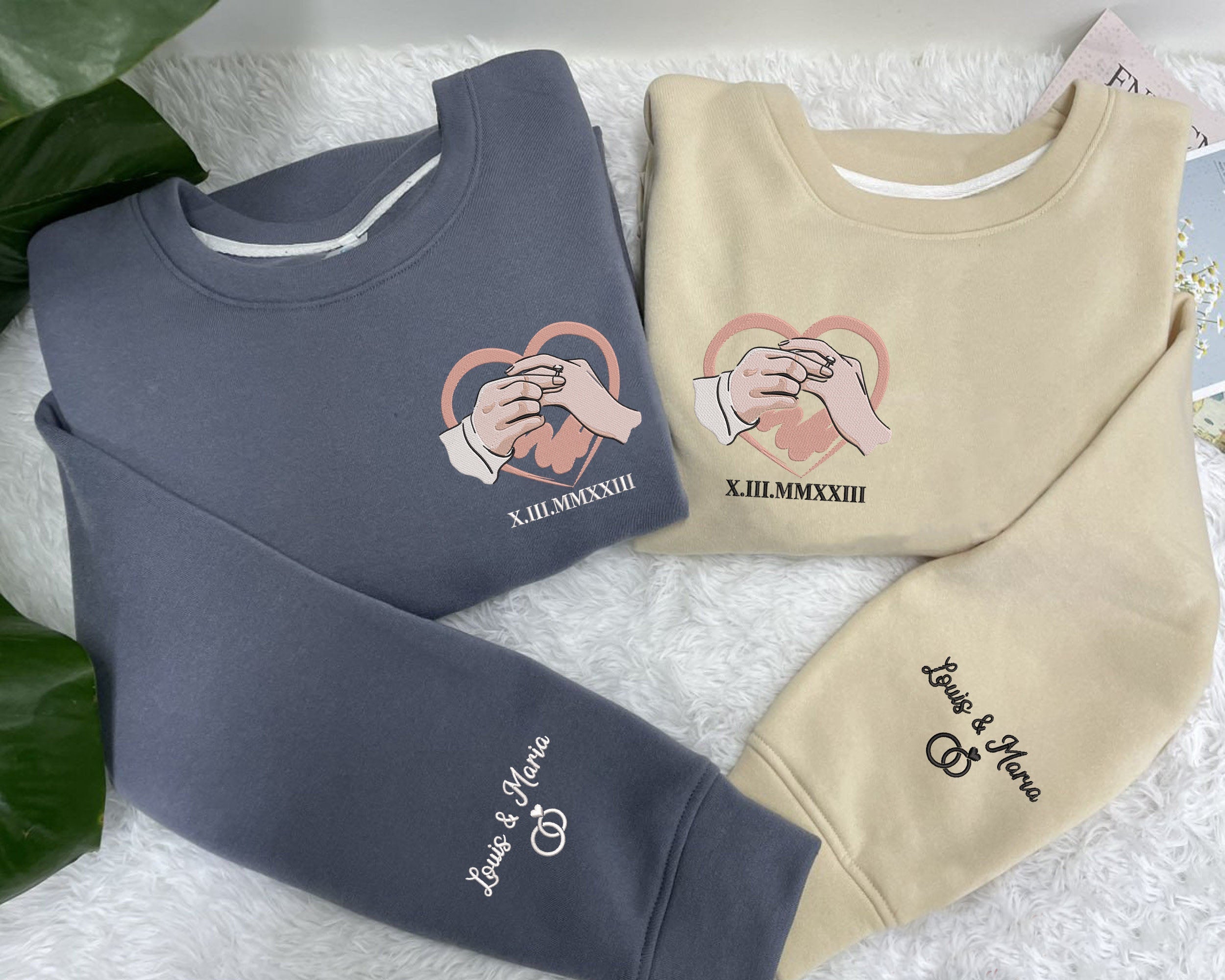 Couple Memorial Embroidery Gift Sweatshirt