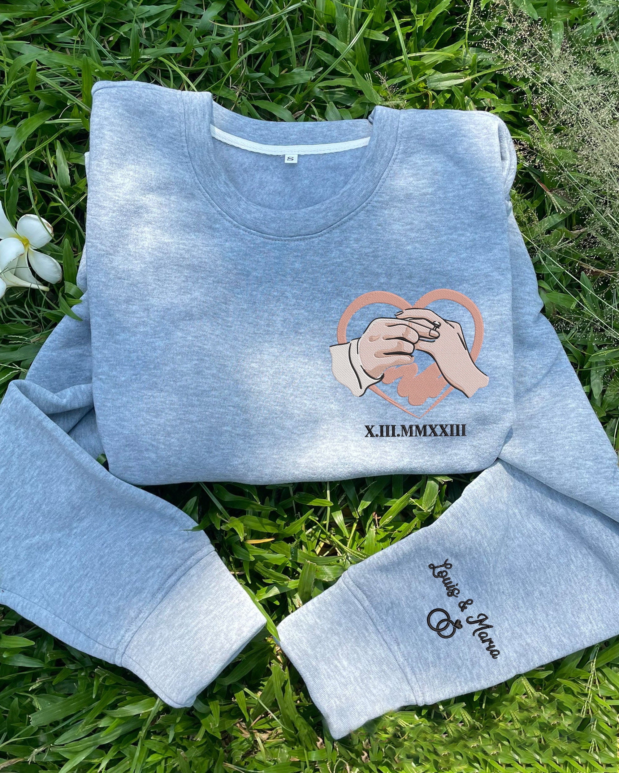 Couple Memorial Embroidery Gift Sweatshirt