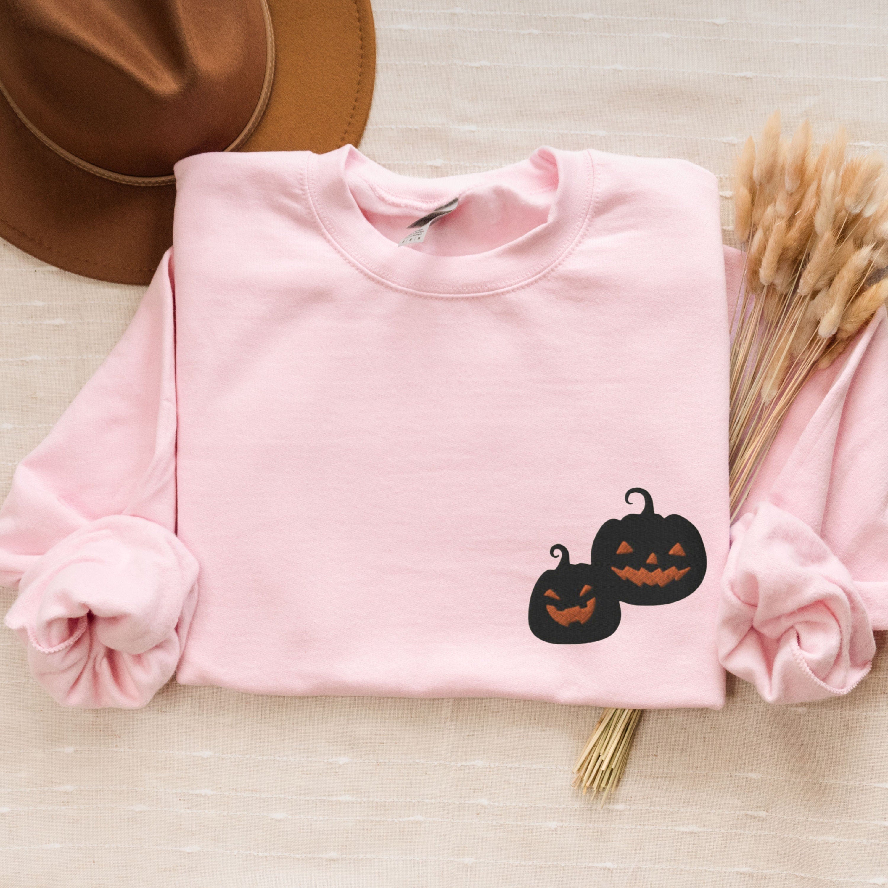 🎃🔥Halloween Pumpkin Sweatshirt Embroidered, Spooky Season Shirt