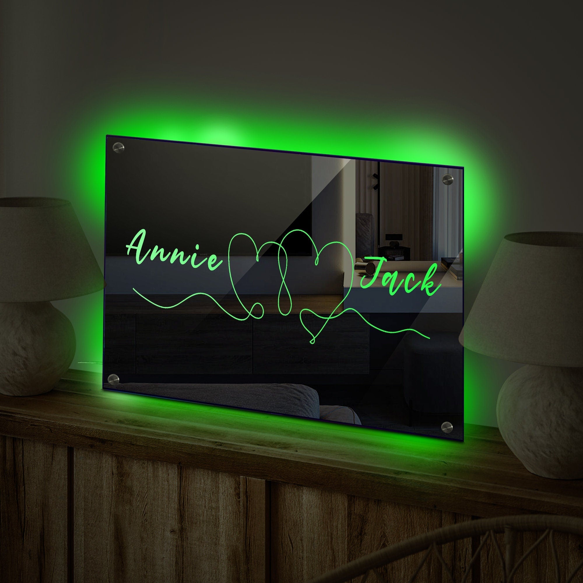 Personalized Name Mirror, Custom Mirror Neon Sign, Personalize Light up Mirror