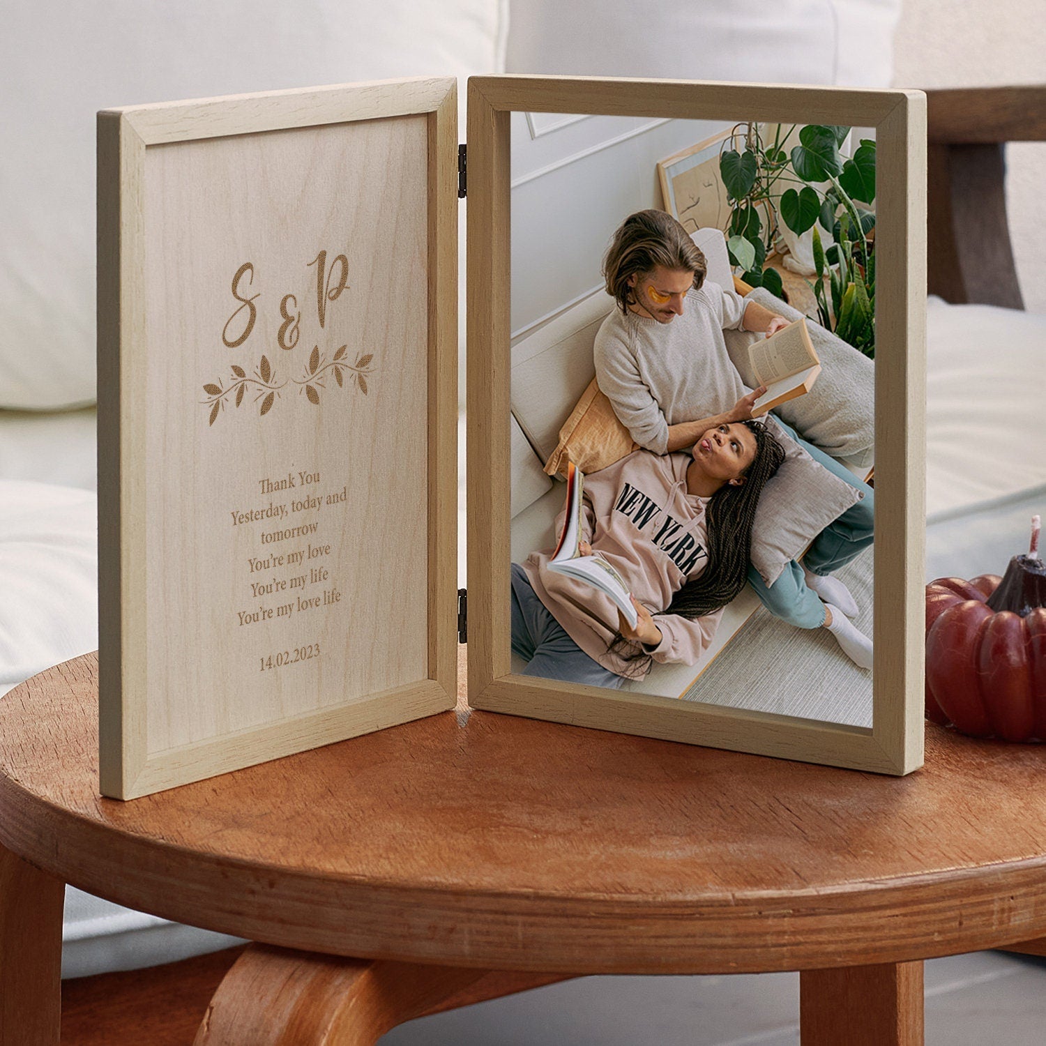 Personalized Frame Gift For Her Wooden Keepsake Box, Anniversary Gift for Girlfriend, Wife